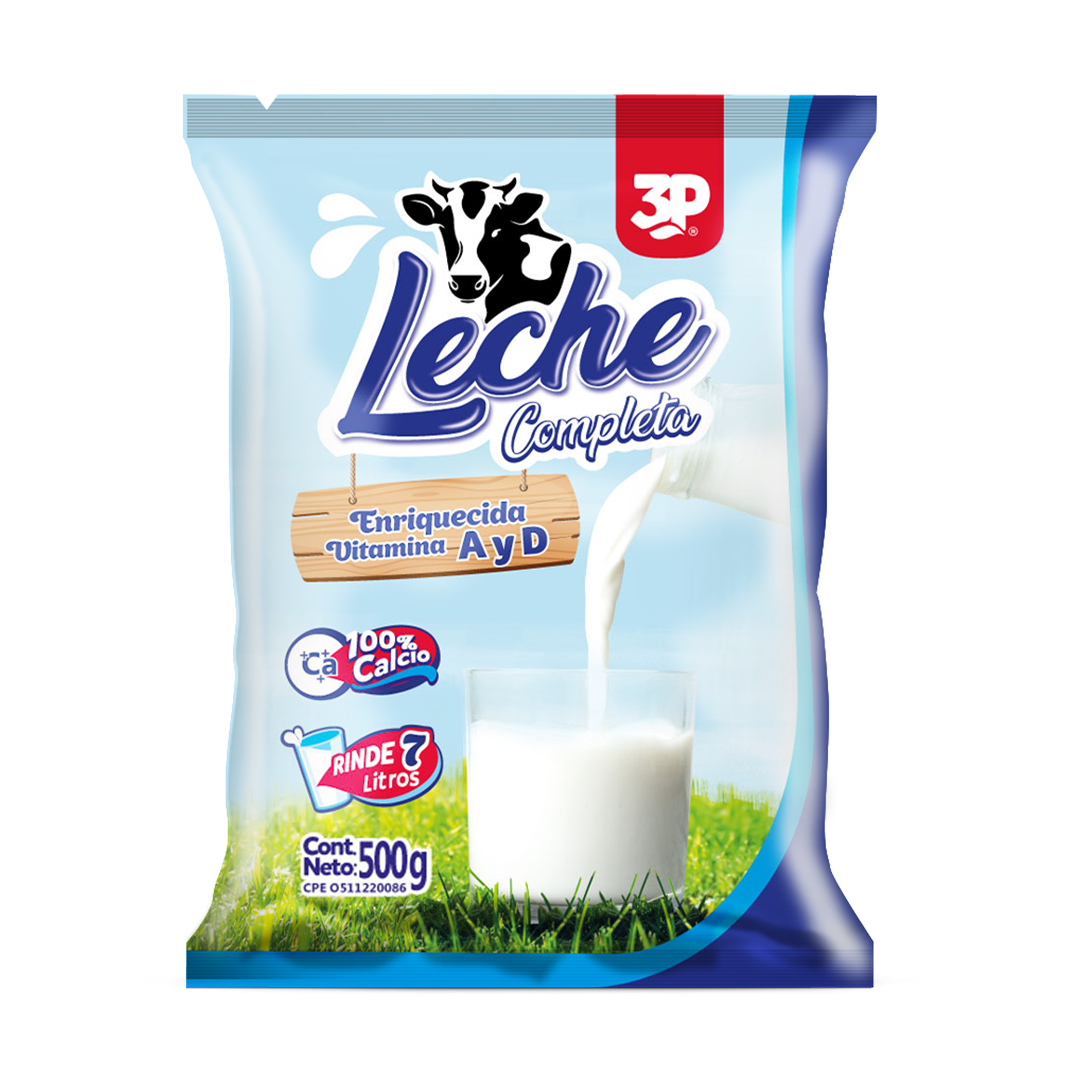 Leche Completa 3P 500g (Bulto de 12 Unidades)
